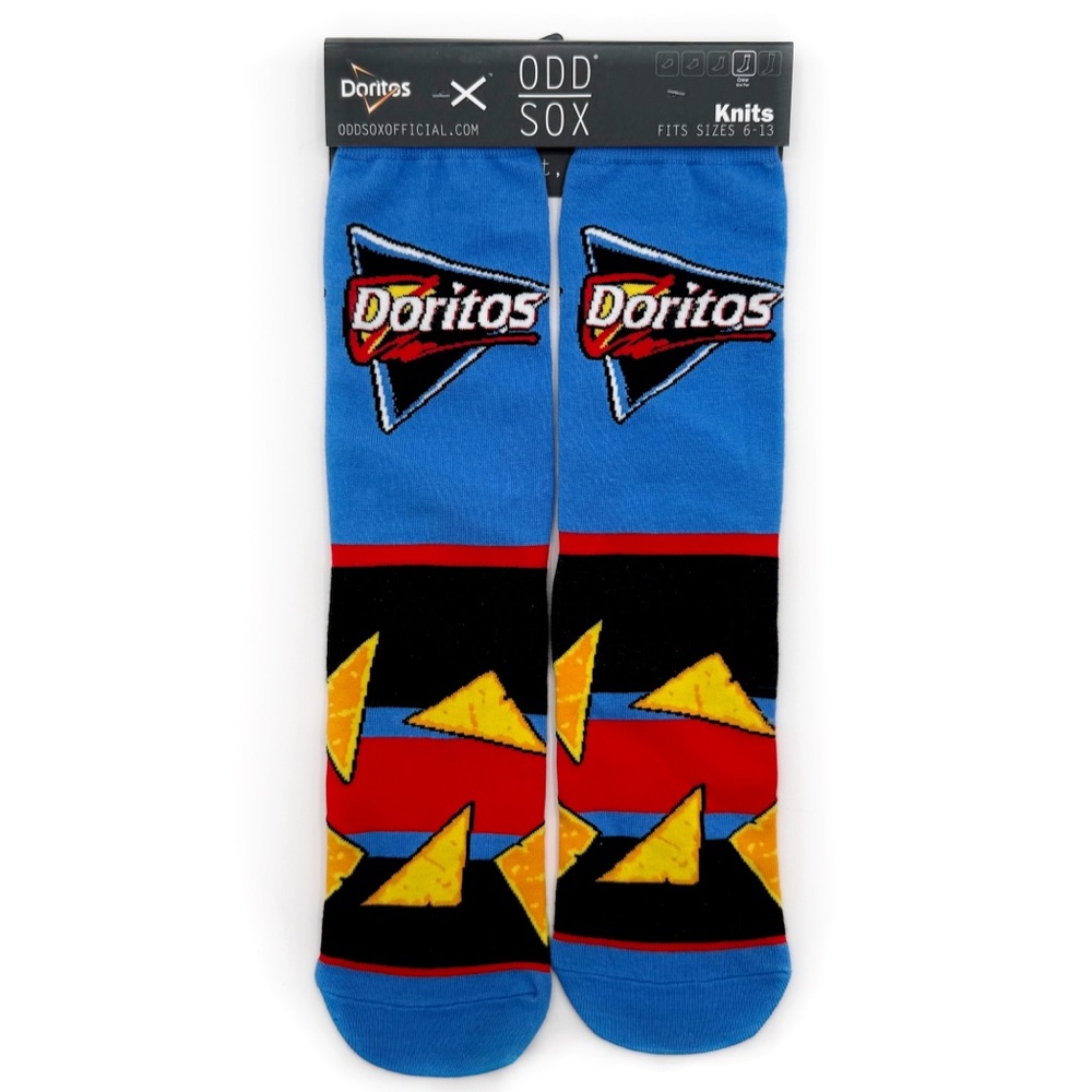 Odd Sox Doritos Cool Cooler Ranch Crew Socks Mens Womens Blue Fun Novelty Gift